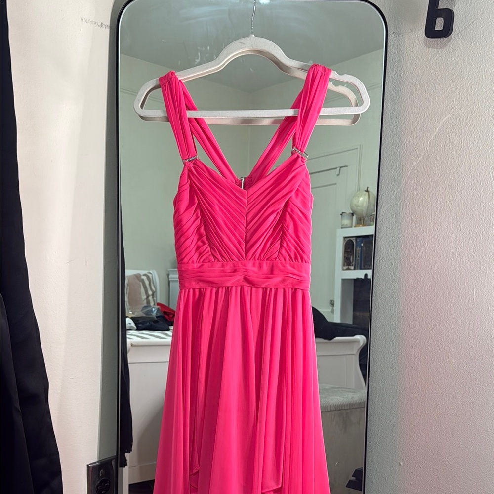Pink V-Neck Sleeveless Prom Sundress